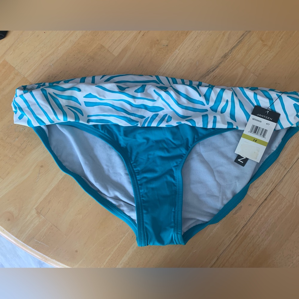Jantzen bikini bottom size 14 turquoise & blue